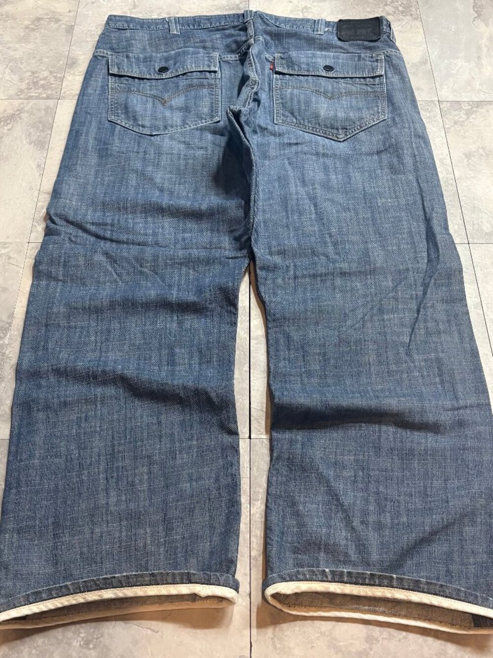 Levi's 569 Loose Straight Jeans 40x32 Light Blue Flap Pocket Y2K